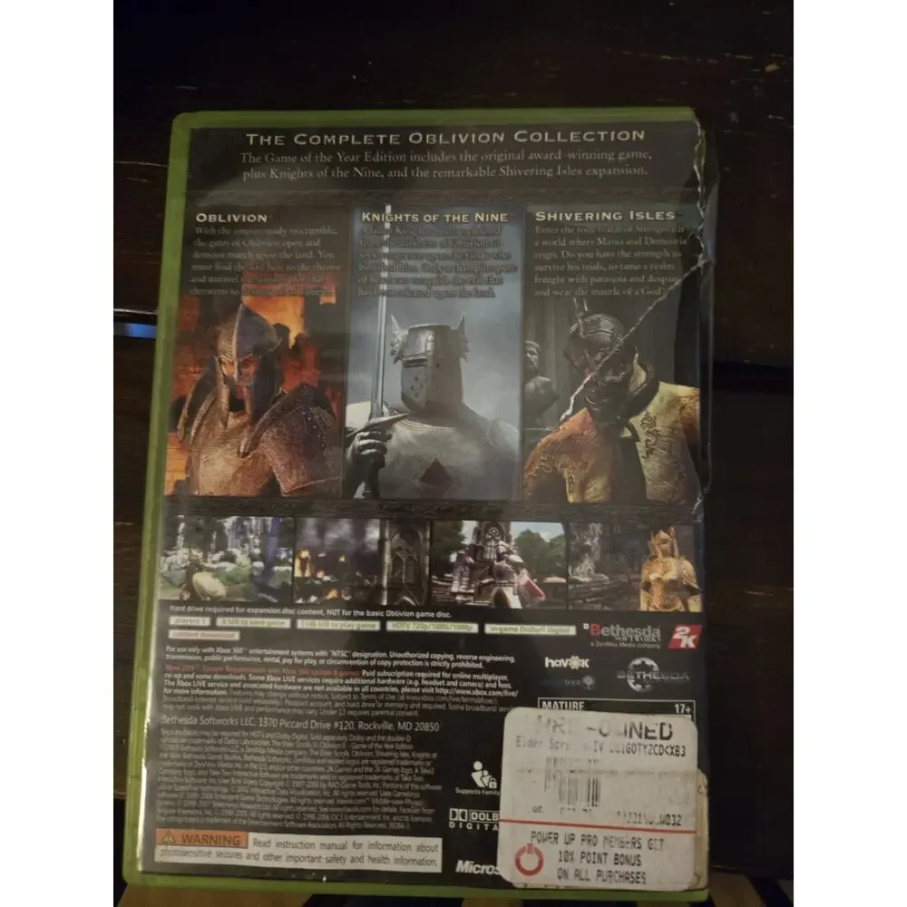 The Elder Scrolls IV Oblivion Game of the Year Edition Xbox 360 2 Disc Manual